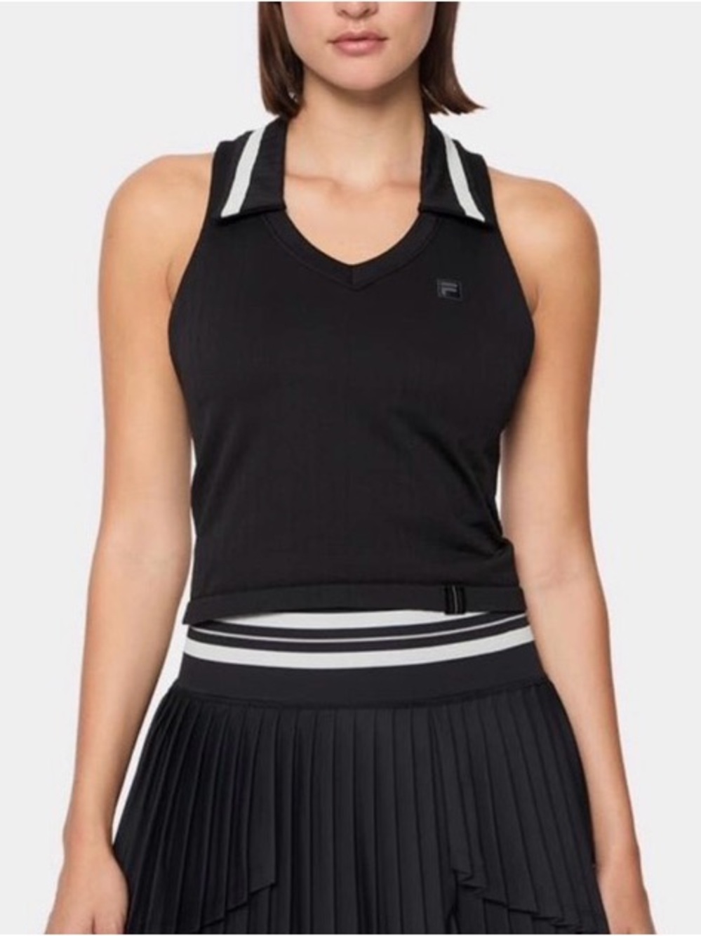 Women’s Fila Black Challenger Seamless Support Polo Tank Top